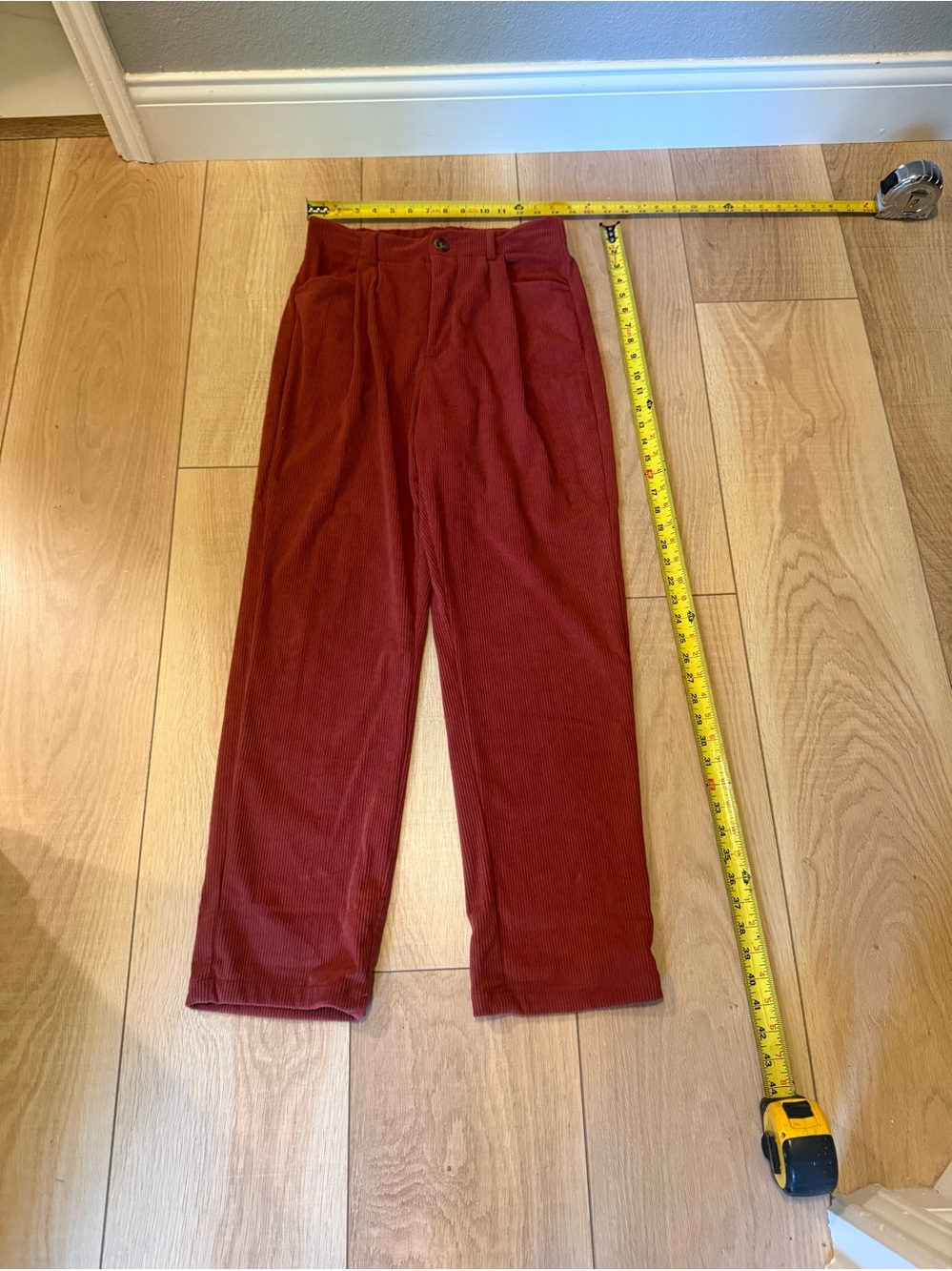 🧡Rust Orange Corduroy Wide Leg Pants | High Rise | Medium - Picture 5 of 5